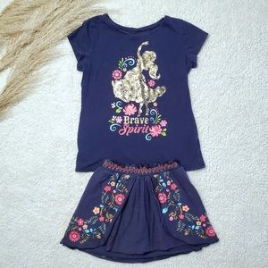SET Disney Elena of Avalor Floral Skort girls 4T